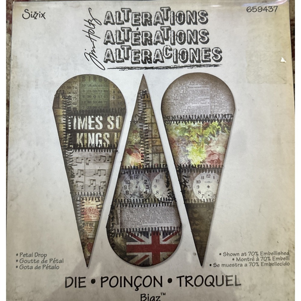 Sizzix‎ Petal Drop Bigz Die 659437 by Tim Holtz  (New & Retired)